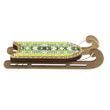 Wooden Bead Embroidery Kit &ndash; &ldquo;Sled Ornament &ndash; Pink and Green Pattern&rdquo; FLK-464 FLK-464 photo 6