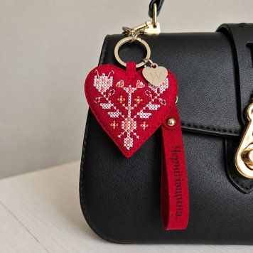 Faux Leather Cross-Stitch Kit &ndash; &ldquo;Bag Charm &ndash; Chernihiv Region&rdquo; FLHL-146