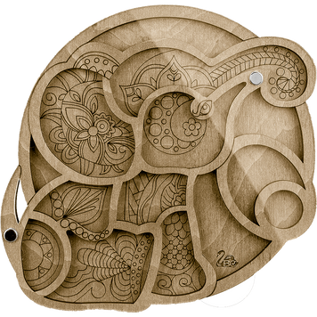 Bead Organizer Box &ndash; &ldquo;Indian Elephant&rdquo;, With Clear Lid FLZB-033