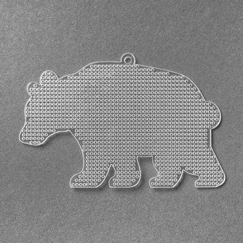 Plastic Embroidery Blank &ndash; &ldquo;Bear&rdquo; FLBE(PL)-008