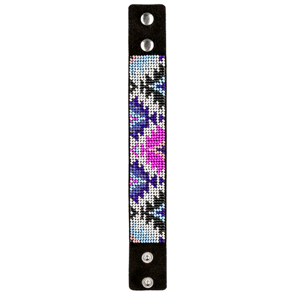 Faux Leather Bead Embroidery Kit &ndash; &ldquo;Bracelet&rdquo; (3 &times; 22 cm) FLBB-015 Black