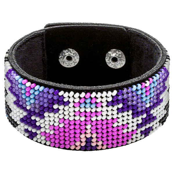 Faux Leather Bead Embroidery Kit &ndash; &ldquo;Bracelet&rdquo; (3 &times; 22 cm) FLBB-015 Black