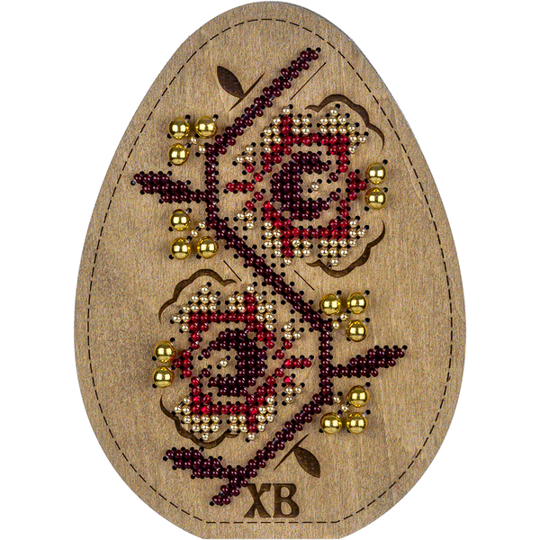 Wooden Bead Embroidery Kit &ndash; &ldquo;Box-Egg&rdquo; (Double-Sided) FLK-414