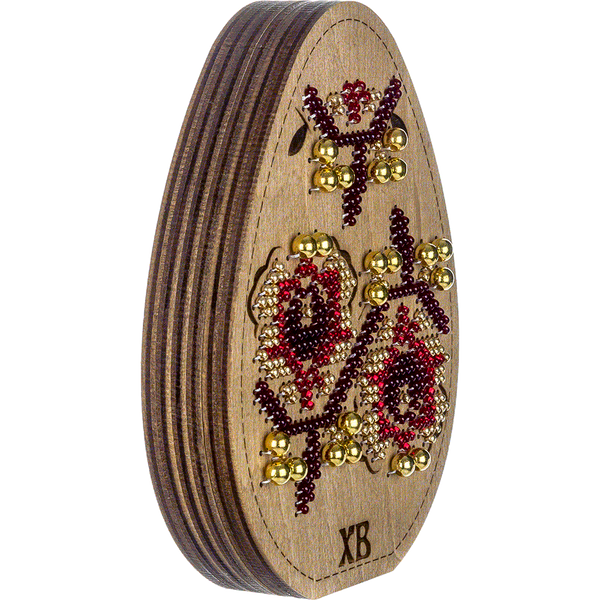Wooden Bead Embroidery Kit &ndash; &ldquo;Box-Egg&rdquo; (Double-Sided) FLK-414