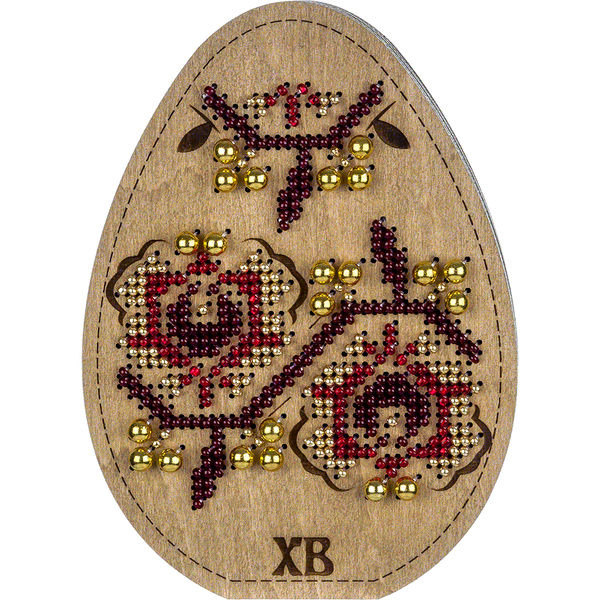 Wooden Bead Embroidery Kit &ndash; &ldquo;Box-Egg&rdquo; (Double-Sided) FLK-414
