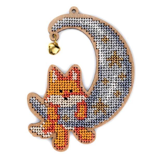 Wooden Bead Embroidery Kit &ndash; &ldquo;Moonlit Dreams &ndash; Fox Cub&rdquo; FLK-508