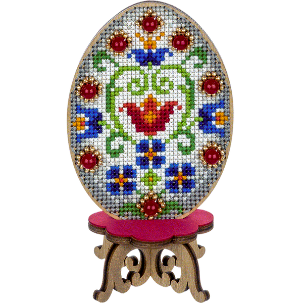 Wooden Cross-Stitch Kit &ndash; &ldquo;Easter Egg&rdquo; FLW-036