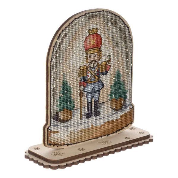 Wooden Cross-Stitch Kit &ndash; &ldquo;Snow Globe &ndash; Cream Edition&rdquo; FLW-048