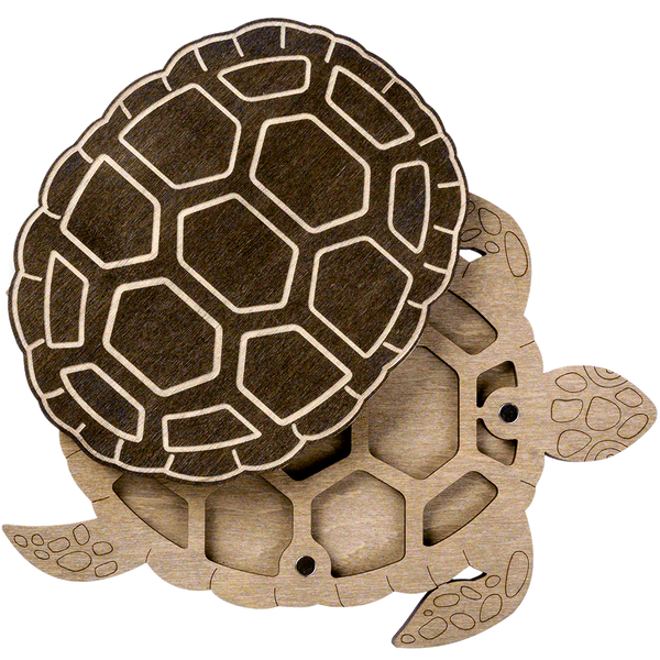 Wooden-Lid Bead Organizer &ndash; &ldquo;Turtle&rdquo; FLZB-118