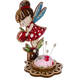 Wooden Bead Embroidery Kit &ndash; &ldquo;Pincushion &ndash; Girl In Red&rdquo; FLK-283 FLK-283 photo 4