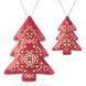 Faux Leather Cross-Stitch Kit &ndash; &ldquo;Christmas Tree Ornament&rdquo; (Double-Sided) FLHL-085 Coral FLHL-085 photo 2