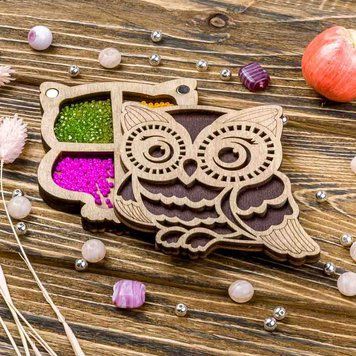 Wooden-Lid Bead Organizer &ndash; &ldquo;Owl&rdquo; FLZB-101