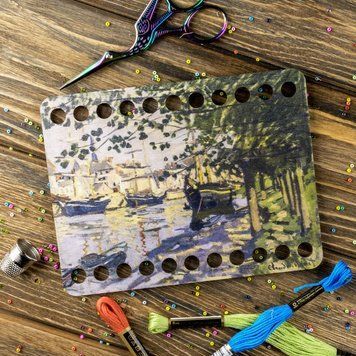 Floss Organizer &ndash; &ldquo;Seine in Rouen, Rectangular&rdquo; FLZ(P)-034