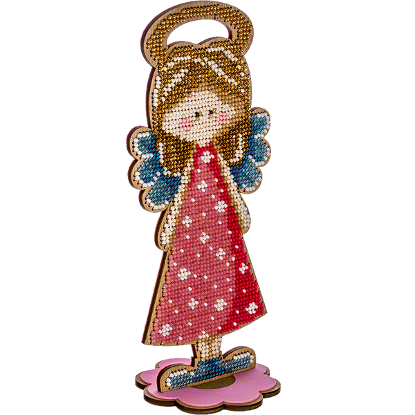 Wooden Bead Embroidery Kit &ndash; &ldquo;Girl Angel&rdquo; FLK-251