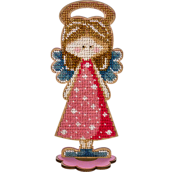 Wooden Bead Embroidery Kit &ndash; &ldquo;Girl Angel&rdquo; FLK-251