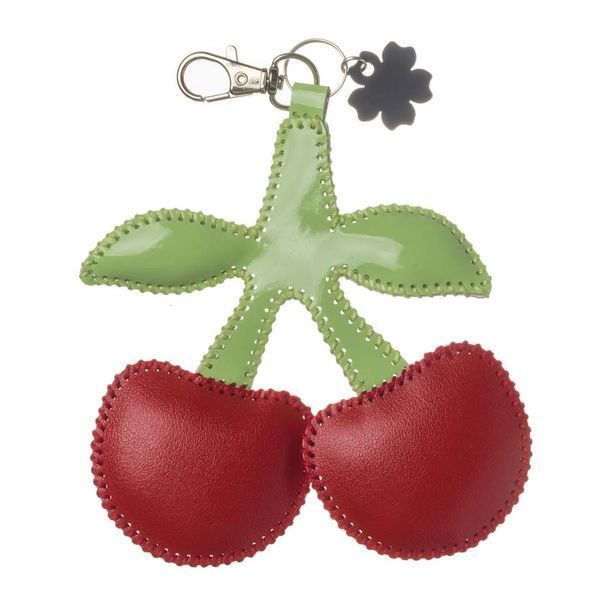 Faux Leather Bead Embroidery Kit &ndash; &ldquo;Bag Charm Cherries&rdquo; FLBB-196