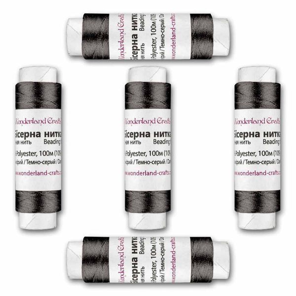 Beading Thread FLT-022 S &ndash; &ldquo;Dark Grey&rdquo; 5&times;100m