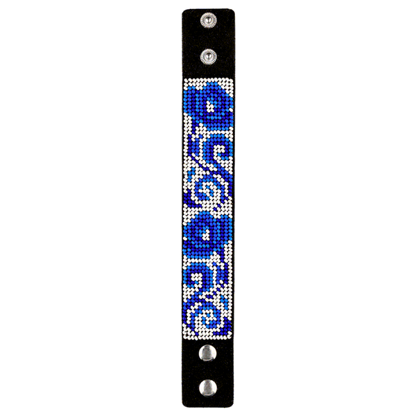 Faux Leather Bead Embroidery Kit &ndash; &ldquo;Bracelet&rdquo; (3 &times; 22 cm) FLBB-033 Black