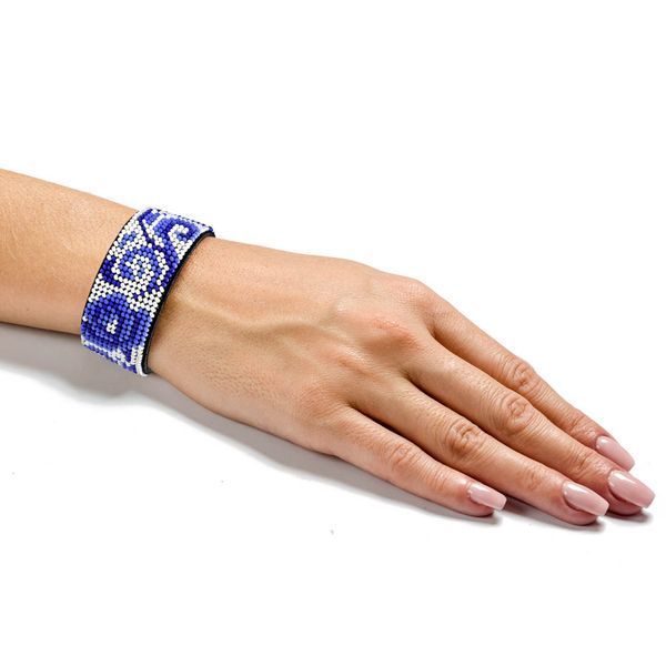 Faux Leather Bead Embroidery Kit &ndash; &ldquo;Bracelet&rdquo; (3 &times; 22 cm) FLBB-033 Black