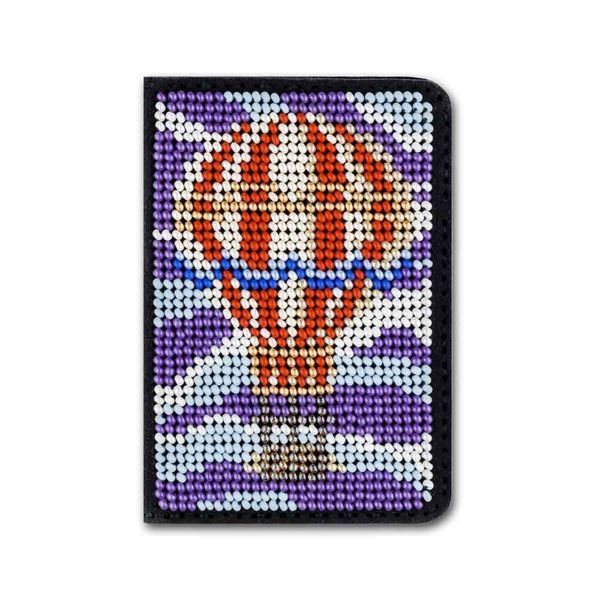 Faux Leather Bead Embroidery Kit &ndash; &ldquo;ID Card Cover&rdquo; FLBB-068 Black