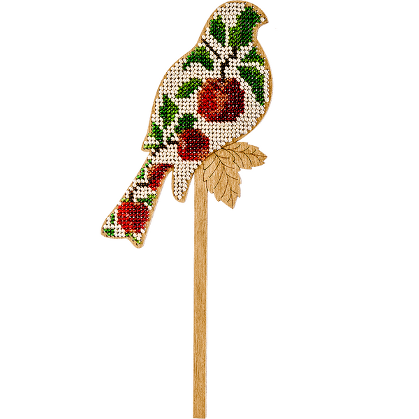 Wooden Bead Embroidery Kit &ndash; &ldquo;Bird Topper&rdquo; FLK-100