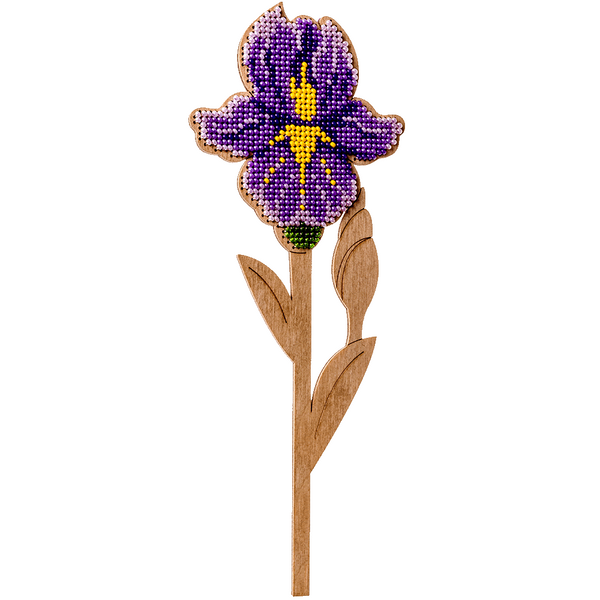 Wooden Bead Embroidery Kit &ndash; &ldquo;Iris&rdquo; FLK-200