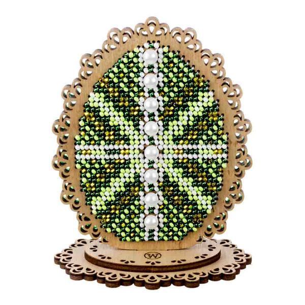 Bead Embroidery Kit on Wood &ndash; &ldquo;Easter Egg &ndash; Emerald&rdquo; FLK-534