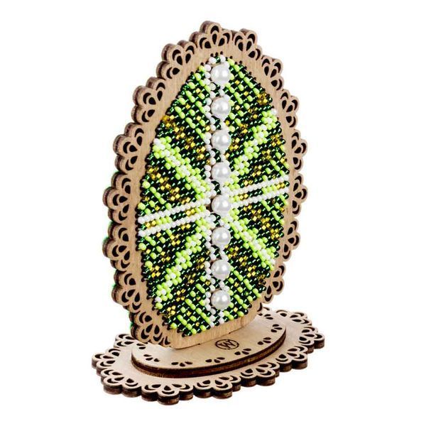 Bead Embroidery Kit on Wood &ndash; &ldquo;Easter Egg &ndash; Emerald&rdquo; FLK-534