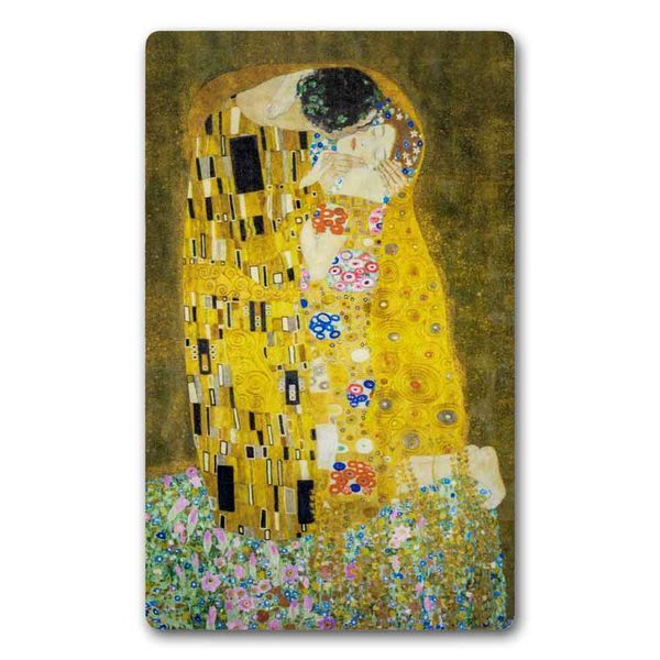 Bead Organizer With Wooden Lid &ndash; &ldquo;The Kiss, Rectangular&rdquo; FLZB-206