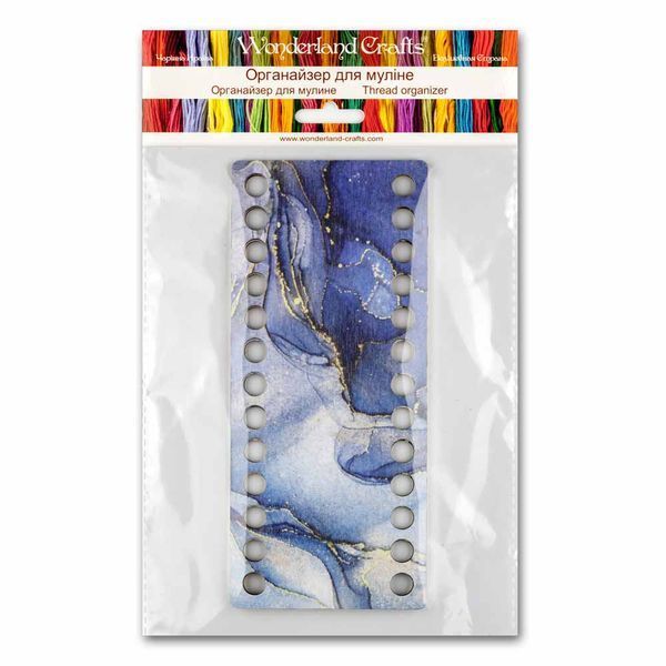 Floss Organizer &ndash; &ldquo;Blue Marble, Narrow Rectangular&rdquo; FLZ(P)-068