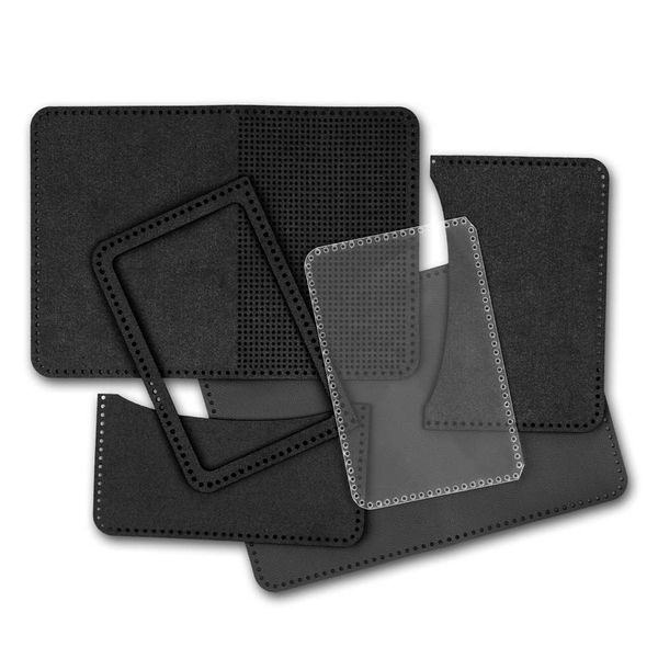 Faux Leather Embroidery Blank &ndash; &ldquo;ID Card Cover&rdquo; FLBE(BB)-036 Black