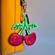 Faux Leather Bead Embroidery Kit &ndash; &ldquo;Bag Charm Cherries&rdquo; FLBB-196 FLBB-196 photo 1