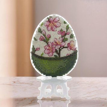Plastic Cross-Stitch Kit – "Easter Egg – Sakura" FLX-066