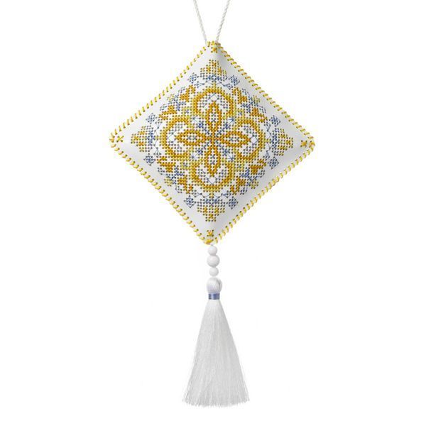 Faux Leather Cross-Stitch Kit &ndash; &ldquo;Folk Hanging Ornament Sun (Yarilo)&rdquo; FLHL-116