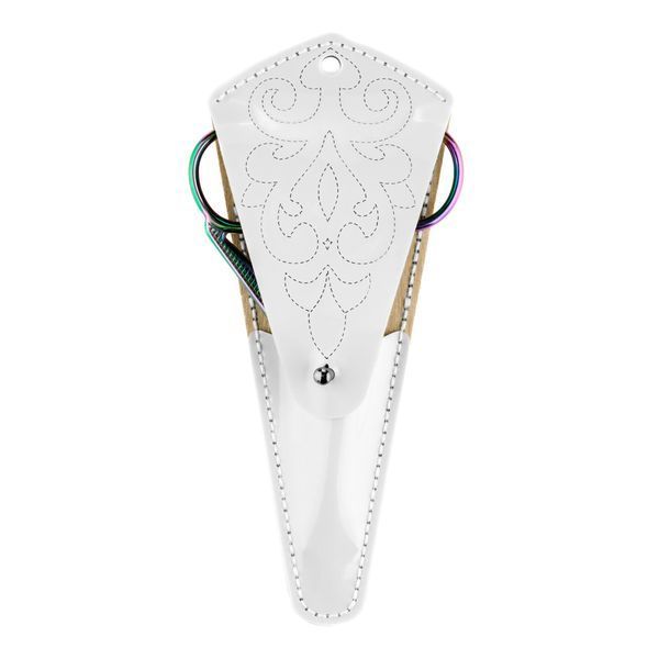 Faux Leather Embroidery Blank "Scissors Case" FLBE(BB)-085 White