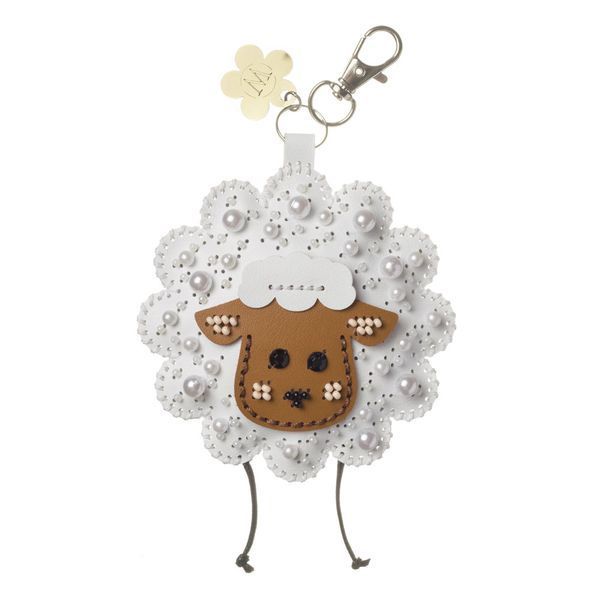 Faux Leather Bead Embroidery Kit &ndash; &ldquo;Bag Charm Cute Sheep&rdquo; FLBB-197
