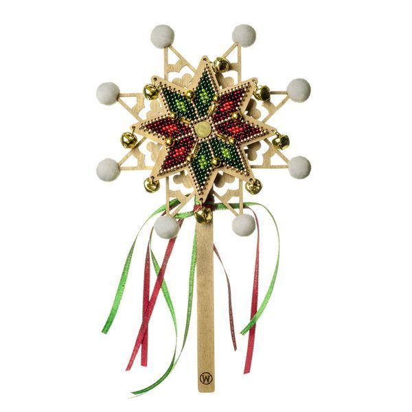 Wooden Bead Embroidery Kit &ndash; &ldquo;Christmas Star &ndash; Christmas Miracle&rdquo; FLK-619