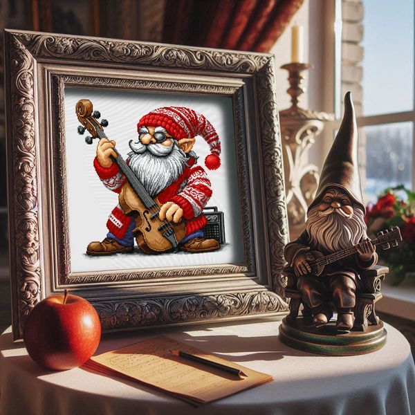 Cross-Stitch Pattern &ndash; "Gnome with a Cello" WLP-037