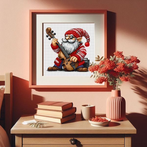 Cross-Stitch Pattern &ndash; "Gnome with a Cello" WLP-037