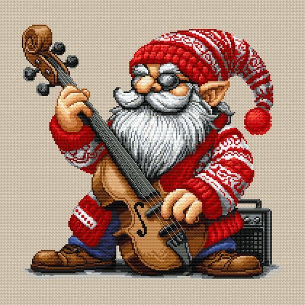 Cross-Stitch Pattern &ndash; "Gnome with a Cello" WLP-037