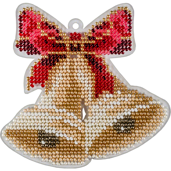 Bead Embroidery Kit (Plastic Base) &ndash; &ldquo;Christmas Ornament &ndash; Festive Bell&rdquo; FLPL-049