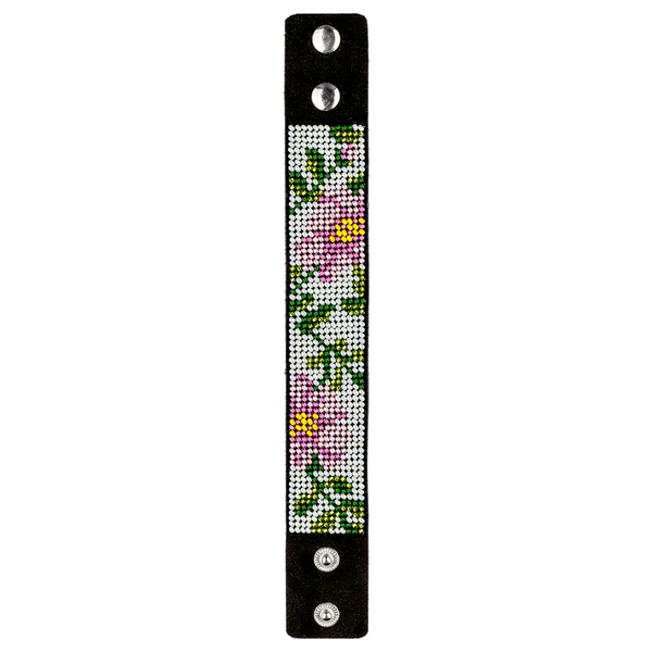 Faux Leather Bead Embroidery Kit &ndash; &ldquo;Bracelet&rdquo; (3 &times; 22 cm) FLBB-034 Black