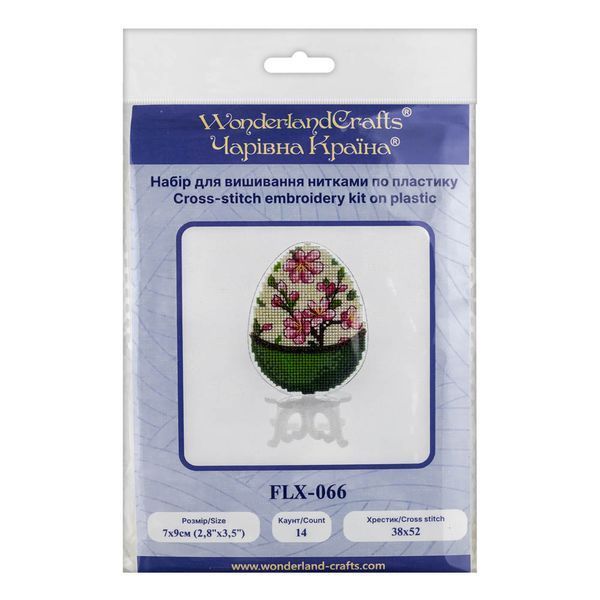 Plastic Cross-Stitch Kit &ndash; "Easter Egg &ndash; Sakura" FLX-066