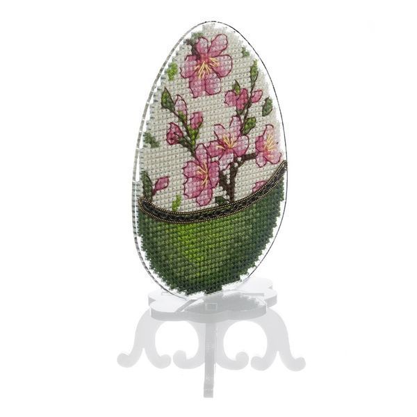 Plastic Cross-Stitch Kit &ndash; "Easter Egg &ndash; Sakura" FLX-066