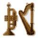 Wooden Bead Embroidery Kit &ndash; &ldquo;Christmas Ornament &ndash; Harp and Trumpet&rdquo; FLK-527 FLK-527 photo 3