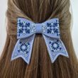 Faux Leather Thread Embroidery Kit &ndash; &ldquo;Hair Clip &ndash; Sky Blue&rdquo; FLHL-106 Light Blue