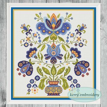 Cross-Stitch Pattern &ndash; "Perfect Blue" KKP-003