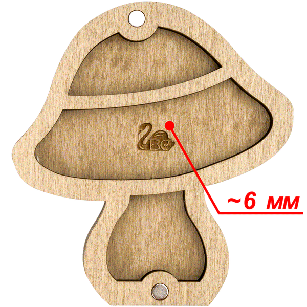 Wooden-Lid Bead Organizer &ndash; &ldquo;Toadstool&rdquo; FLZB-103