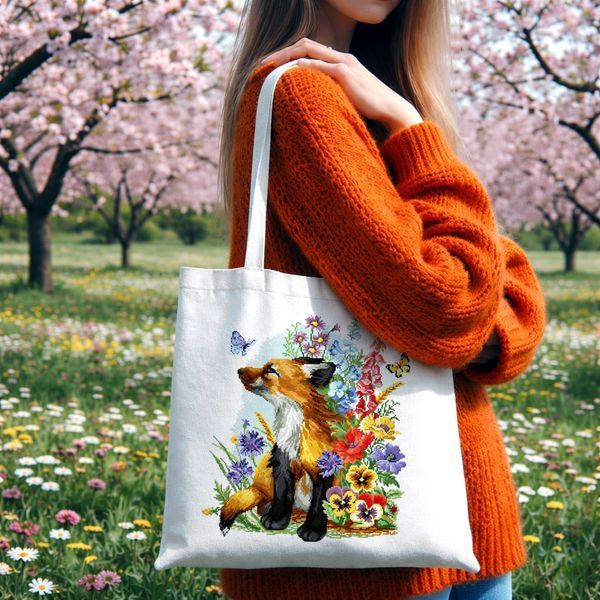 Cross-Stitch Pattern &ndash; "Fox in Flowers" WLP-095