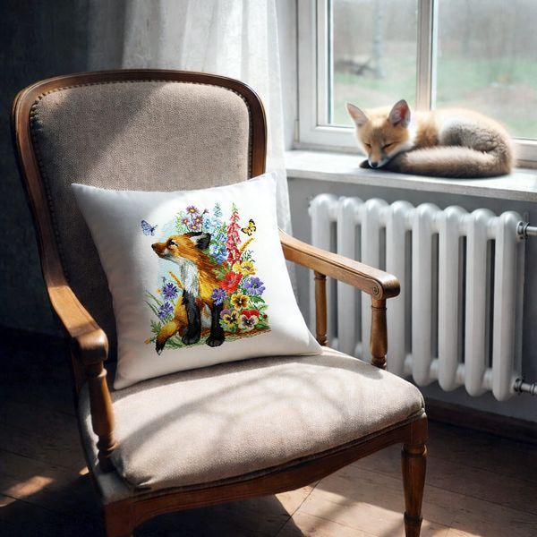 Cross-Stitch Pattern &ndash; "Fox in Flowers" WLP-095